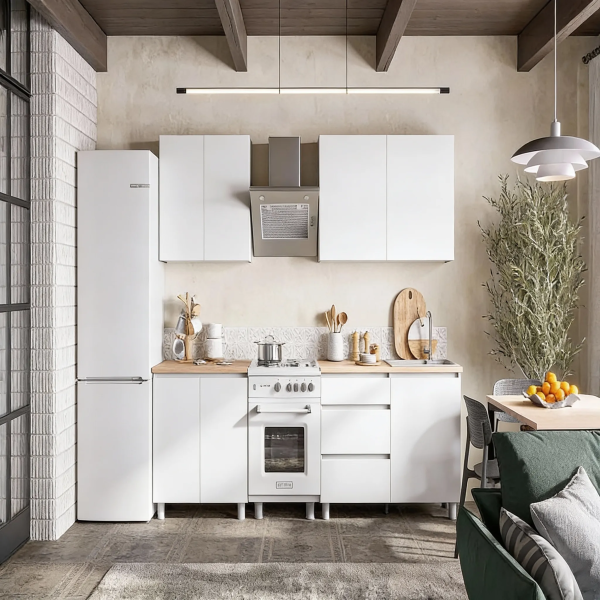 Кухня Атлант 2,0м белый ЛДСП